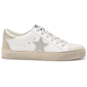 Mi.iM Gaby Rubber Sole Lace-up Snake Print Suede Star Sneakers