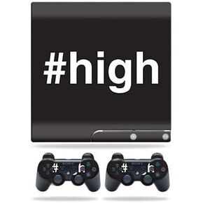 Skin Compatible with Sony Playstation 3 PS3 Slim + 2 Controllers – High | MightySkins Protective, Durable, and Unique Vinyl wrap Cover | Easy to Apply, Remove, and Change Styles | Made in The USA