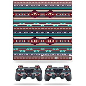 Skin Compatible with Sony Playstation 3 PS3 Slim + 2 Controllers – Southwest Stripes | MightySkins Protective, Durable, and Unique Vinyl Decal wrap Cover | Easy to Apply, Remove | Made in The USA