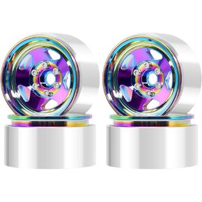 OGRC CNC Aluminium Rainbow 1.9" Beadlock Wheels for SCX10 TRX4 TRX6 Redcat Gen8 D90 VS4-10 1/10 RC RC Crawler Parts