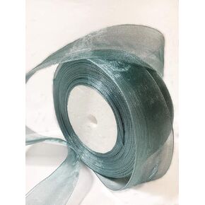 Sage Green Organza Sheer Ribbon 1-1/2 inch for Floral & Craft Decoration, 50 Yard Roll