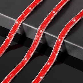 10 Yards Resin Rhinestone Ribbon self-Adhesive Diamond Ribbon Crystal roll Glitter, Suitable for DIY Art Crafts (Silver White)