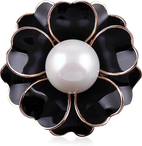 Women's Camellia Flower Pearl Enamel Brooch Pins Fashion Elegant pearl brooches for women Girls Ladies Bridal Wedding Corsage Jewelry Gifts in Kuwait
