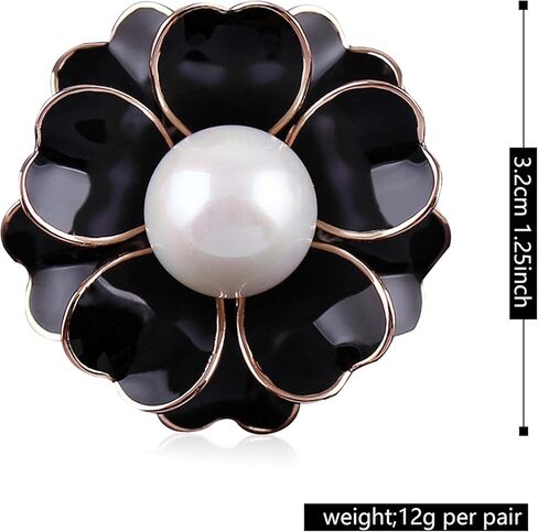 Women's Camellia Flower Pearl Enamel Brooch Pins Fashion Elegant pearl brooches for women Girls Ladies Bridal Wedding Corsage Jewelry Gifts in Kuwait