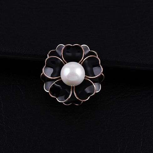 Women's Camellia Flower Pearl Enamel Brooch Pins Fashion Elegant pearl brooches for women Girls Ladies Bridal Wedding Corsage Jewelry Gifts in Kuwait