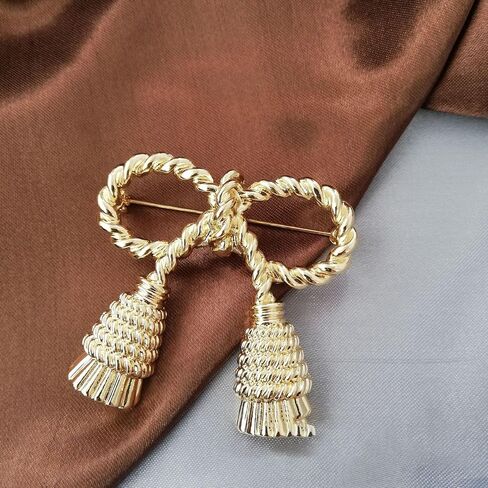 Vintage Ribbon Bow Brooch Pin Exaggerated Bow Knot Lapel Pins Clip Shawl Hat Suit Dress Accessories Brooches Pins Unique Birthday Christmas Jewelry Gifts for Women Girls Mother in Saudi Arabia