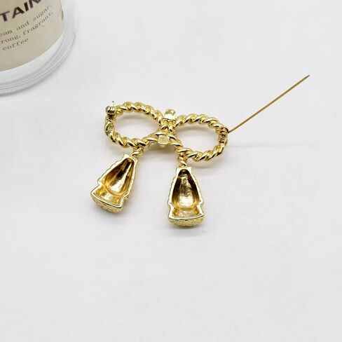 Vintage Ribbon Bow Brooch Pin Exaggerated Bow Knot Lapel Pins Clip Shawl Hat Suit Dress Accessories Brooches Pins Unique Birthday Christmas Jewelry Gifts for Women Girls Mother in Saudi Arabia