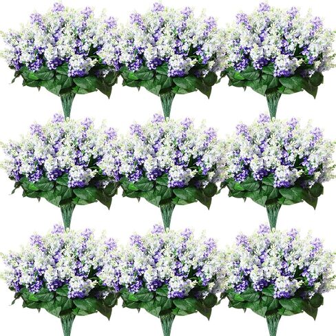 Crowye 12 Bundle Artificial Fake Snapdragon Flowers Silk Plastic Plant Arrangement for Home Indoor Outdoor Garden Wedding Table Vase Decorations for Garden Decoration, 15.4 Inch(Lilac) in Saudi Arabia