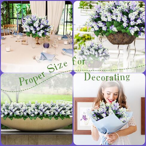 Crowye 12 Bundle Artificial Fake Snapdragon Flowers Silk Plastic Plant Arrangement for Home Indoor Outdoor Garden Wedding Table Vase Decorations for Garden Decoration, 15.4 Inch(Lilac) in Saudi Arabia