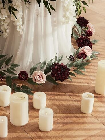 6FT Artificial Flowers Spring Garland, Wedding Table Garland, Centerpieces for Wedding Table Decor, Wedding Ceremony Backdrop Arch Flowers Table Centerpieces Decor, Rose Flower Vines(Champagne) in Saudi Arabia