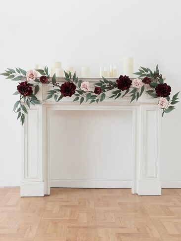 6FT Artificial Flowers Spring Garland, Wedding Table Garland, Centerpieces for Wedding Table Decor, Wedding Ceremony Backdrop Arch Flowers Table Centerpieces Decor, Rose Flower Vines(Champagne) in Saudi Arabia