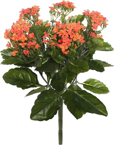 Vickerman Everyday Artificial Orange Kanachoe Bush 15" Long - Premium Faux Floral Decor for Wedding or Everyday Arrangements - Maintenance Free Flowers in Saudi Arabia