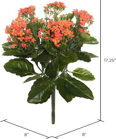 Vickerman Everyday Artificial Orange Kanachoe Bush 15" Long - Premium Faux Floral Decor for Wedding or Everyday Arrangements - Maintenance Free Flowers in Saudi Arabia