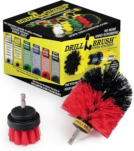 جهاز تنظيف دوار كهربائي من الدرجة الصناعية لمجموعة المثقاب: فرشاة نايلون شديدة الصلابة للشواء والشواية والمدخن والشواية والخرسانة والجرافيتي وبقع الزيت - لوازم تنظيف الصدأ للفولاذ المقاوم للصدأ والمعادن in Kuwait