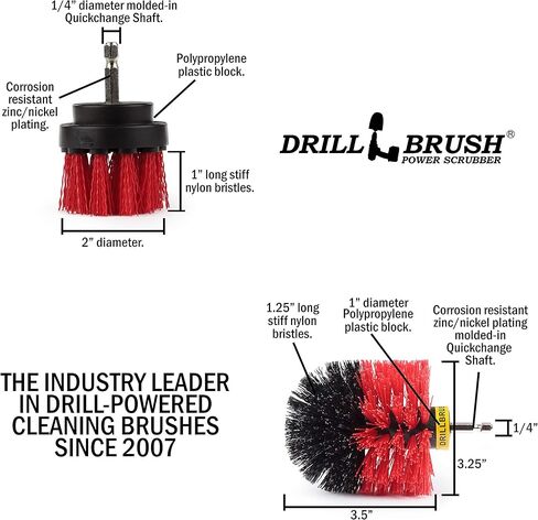 جهاز تنظيف دوار كهربائي من الدرجة الصناعية لمجموعة المثقاب: فرشاة نايلون شديدة الصلابة للشواء والشواية والمدخن والشواية والخرسانة والجرافيتي وبقع الزيت - لوازم تنظيف الصدأ للفولاذ المقاوم للصدأ والمعادن in Kuwait