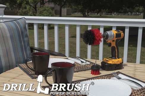 جهاز تنظيف دوار كهربائي من الدرجة الصناعية لمجموعة المثقاب: فرشاة نايلون شديدة الصلابة للشواء والشواية والمدخن والشواية والخرسانة والجرافيتي وبقع الزيت - لوازم تنظيف الصدأ للفولاذ المقاوم للصدأ والمعادن in Kuwait