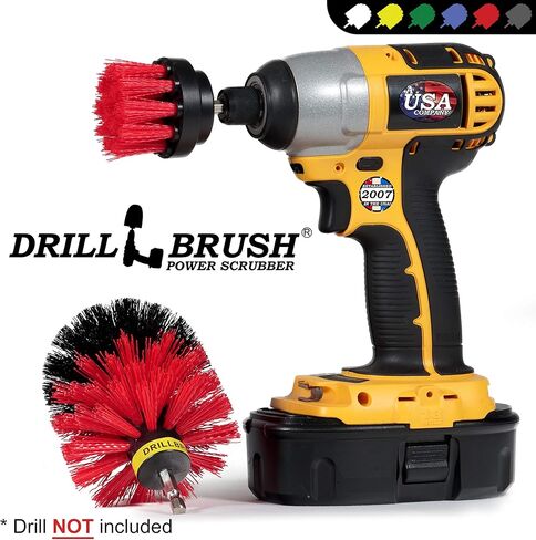 جهاز تنظيف دوار كهربائي من الدرجة الصناعية لمجموعة المثقاب: فرشاة نايلون شديدة الصلابة للشواء والشواية والمدخن والشواية والخرسانة والجرافيتي وبقع الزيت - لوازم تنظيف الصدأ للفولاذ المقاوم للصدأ والمعادن in Kuwait