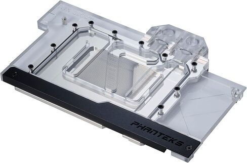 Phanteks (PH-GB3090TIGB_BK01_BP) Glacier G3090Ti GIGABYTE لـ GIGABYTE AORUS Xtreme/Gaming RTX 3090 Ti، كتلة نحاسية مطلية بالنيكل، أكريليك، لوحة غطاء من الألومنيوم، رقمي RGB، أسود in Kuwait