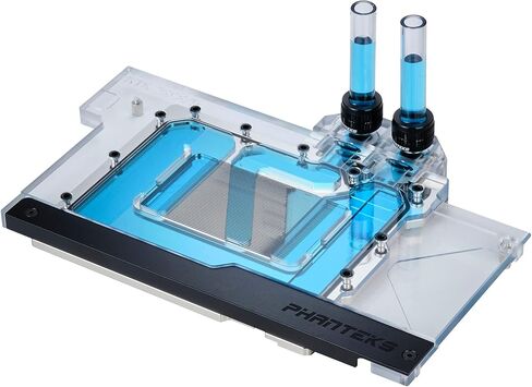 Phanteks (PH-GB3090TIGB_BK01_BP) Glacier G3090Ti GIGABYTE لـ GIGABYTE AORUS Xtreme/Gaming RTX 3090 Ti، كتلة نحاسية مطلية بالنيكل، أكريليك، لوحة غطاء من الألومنيوم، رقمي RGB، أسود in Kuwait