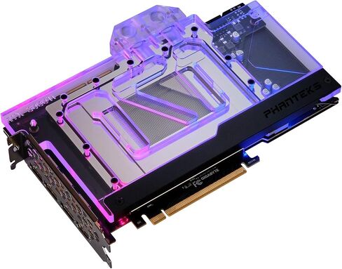 Phanteks (PH-GB3090TIGB_BK01_BP) Glacier G3090Ti GIGABYTE لـ GIGABYTE AORUS Xtreme/Gaming RTX 3090 Ti، كتلة نحاسية مطلية بالنيكل، أكريليك، لوحة غطاء من الألومنيوم، رقمي RGB، أسود in Kuwait