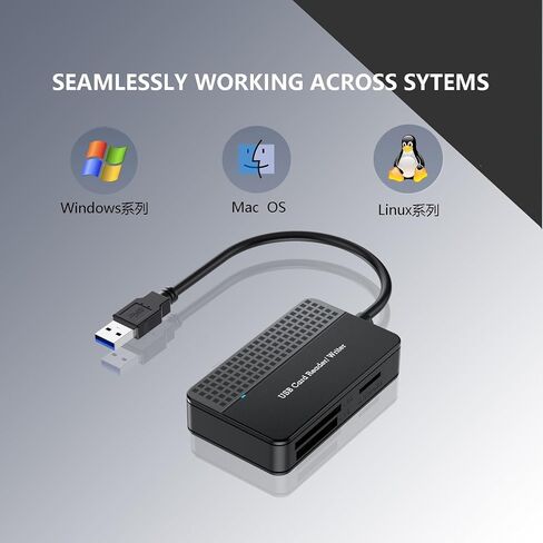 قارئ بطاقات SD، موصل مزدوج 4 في 1 (USB A وUSB C) USB C إلى قارئ بطاقات ذاكرة Micro SD محول OTG - يدعم SD/SDHC/SDXC/MS Duo/Micro SDXC/MS/MS Pro Duo/CF، متوافق مع ويندوز، نظام التشغيل in Kuwait