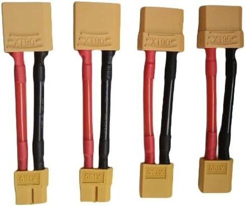 XT60 التوصيل ذكر أنثى إلى XT90 التوصيل ذكر أنثى موصل قابس محول البطارية 12awg 40 مللي متر 2 أزواج in Kuwait