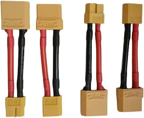 XT60 التوصيل ذكر أنثى إلى XT90 التوصيل ذكر أنثى موصل قابس محول البطارية 12awg 40 مللي متر 2 أزواج in Kuwait