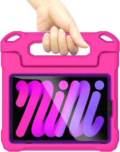 Kids Case for iPad Mini 6 Generation 8.3" 2021 Release, with Built-in Screen Protector, Shockproof Lightweight Handle Stand Kids Case for iPad Mini 8.3" Latest Tablet Cover (Black) in Saudi Arabia