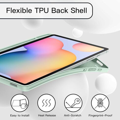 حافظة JETech لجهاز Samsung Galaxy Tab S6 Lite مقاس 10.4 بوصة 2024/2022/2020 مع حامل قلم S، وغطاء تابلت نحيف مع ظهر ناعم من مادة TPU، استيقاظ/غفو تلقائي (ذهبي وردي) in Kuwait