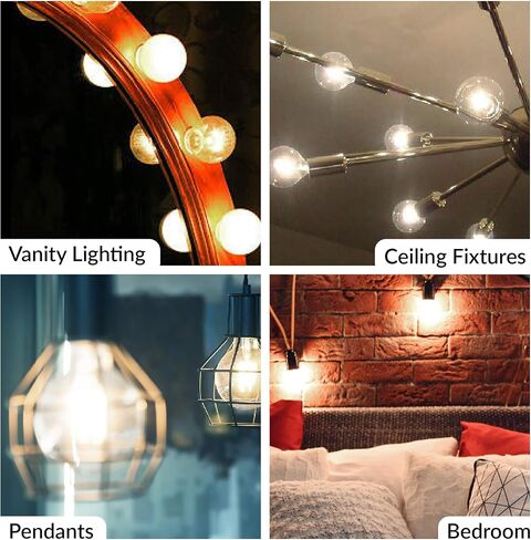 Simba Lighting LED Edison Vintage Vanity Globe Filament G25 (G80) 6W Dimmable 60W Equivalent (3 Pack) 120V Light Bulb for Bathroom Makeup Mirror, Medium E26 Base, CE, RoHS Compliant, Warm White 2700K in Saudi Arabia