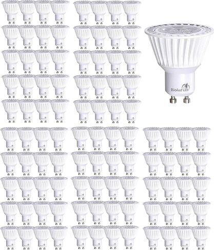 Bioluz LED 10 عبوات من مصابيح LED التجارية GU10 قابلة للتعتيم 3000K 50W استبدال الهالوجين 120 فولت مدرج في قائمة UL (عبوة من 10 قطع) in Kuwait