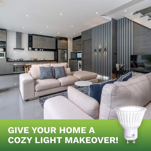 Bioluz LED 10 عبوات من مصابيح LED التجارية GU10 قابلة للتعتيم 3000K 50W استبدال الهالوجين 120 فولت مدرج في قائمة UL (عبوة من 10 قطع) in Kuwait