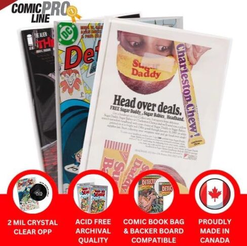Comic Book Bags and Boards - 200 Current Size Bags and 200 Current Modern Backer Boards Book 24 Pt for Comic Book kit, Clear in Saudi Arabia