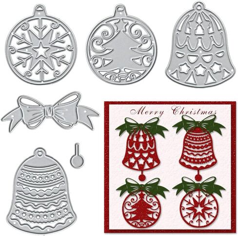 Metal Christmas Cutting Dies Lamp Bow Embossing Stencil Die Cuts for Card Making Scrapbooking Paper Craft Album Stamps DIY Christmas Décor in Saudi Arabia