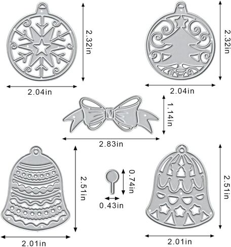Metal Christmas Cutting Dies Lamp Bow Embossing Stencil Die Cuts for Card Making Scrapbooking Paper Craft Album Stamps DIY Christmas Décor in Saudi Arabia