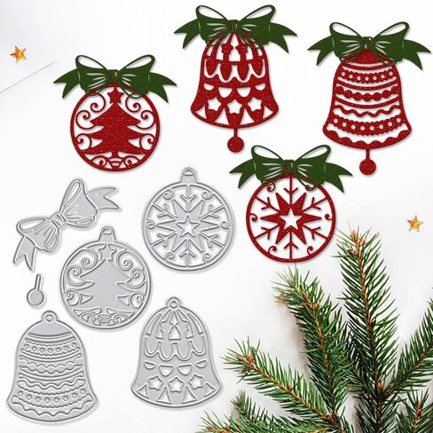 Metal Christmas Cutting Dies Lamp Bow Embossing Stencil Die Cuts for Card Making Scrapbooking Paper Craft Album Stamps DIY Christmas Décor in Saudi Arabia