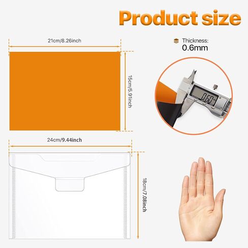 [30PCS]15pcs 0.6mm Strong Rubber Magnetic Sheets and 15pcs Stamp Die Storage Bag，Die Storage Set for Storage Die Cutting,DIY Scrapbooking(Orange） in Saudi Arabia
