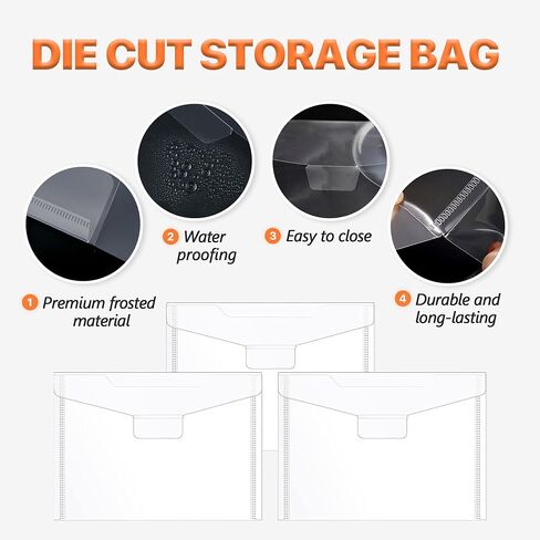 [30PCS]15pcs 0.6mm Strong Rubber Magnetic Sheets and 15pcs Stamp Die Storage Bag，Die Storage Set for Storage Die Cutting,DIY Scrapbooking(Orange） in Saudi Arabia