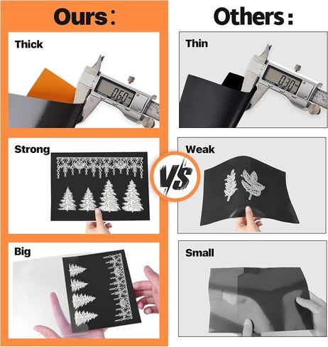 [30PCS]15pcs 0.6mm Strong Rubber Magnetic Sheets and 15pcs Stamp Die Storage Bag，Die Storage Set for Storage Die Cutting,DIY Scrapbooking(Orange） in Saudi Arabia