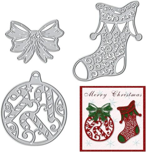Metal Christmas Cutting Dies Lamp Bow Embossing Stencil Die Cuts for Card Making Scrapbooking Paper Craft Album Stamps DIY Christmas Décor in Saudi Arabia