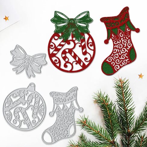 Metal Christmas Cutting Dies Lamp Bow Embossing Stencil Die Cuts for Card Making Scrapbooking Paper Craft Album Stamps DIY Christmas Décor in Saudi Arabia