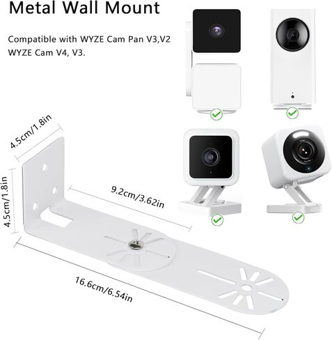 حامل زاوية خارجي للكاميرا متوافق مع WYZE Cam Pan V3/V2، WYZE Cam V4/V3، عبوتان معدنيتان مثبتتان على زاوية الكاميرا في الهواء الطلق في الداخل، تغطية 300 درجة على جانبي المنزل، تقليل البقع العمياء in Kuwait