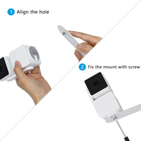 حامل زاوية خارجي للكاميرا متوافق مع WYZE Cam Pan V3/V2، WYZE Cam V4/V3، عبوتان معدنيتان مثبتتان على زاوية الكاميرا في الهواء الطلق في الداخل، تغطية 300 درجة على جانبي المنزل، تقليل البقع العمياء in Kuwait