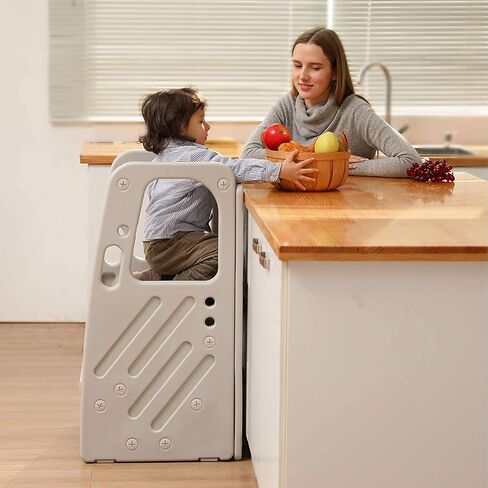 SDADI Kids Durable Plastic Step Stool with 3 Adjustable Heights, 150 Pound Capacity, Built-in Storage Bin, and Non-Skid Rubber Feet, Dark Gray in Saudi Arabia