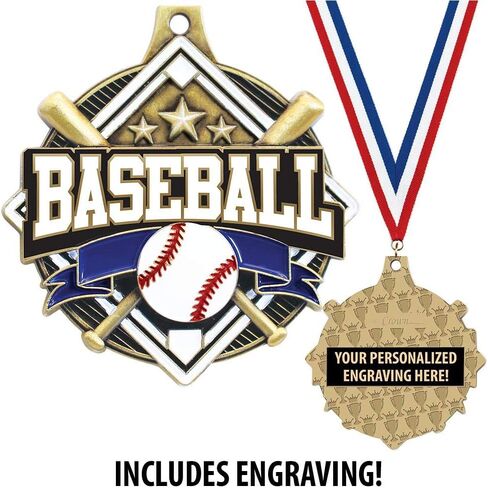 Crown Awards Custom Baseball Medals, 2 1/4" Shieldz Baseball Award Medals with Free Engraving Prime in Saudi Arabia