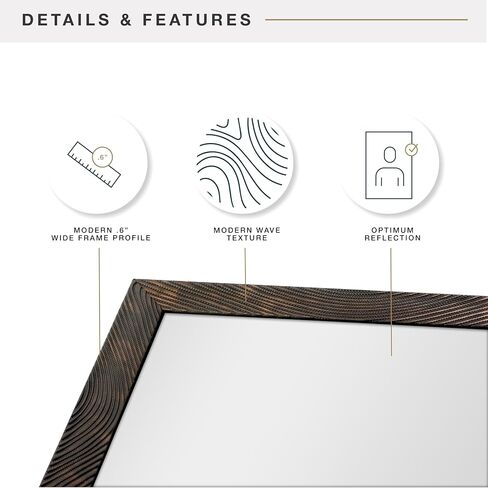 MCS Micro Rope Front Loaded Wall Mirror, (24x36, Blackened Oil Rubbed Bronze) in Saudi Arabia