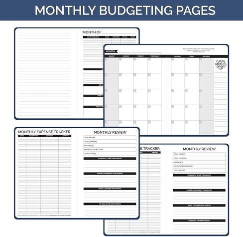 bloom daily planners Undated Monthly Budget Planner/Finances & Expense Organizer Book for Money Budgeting- Bills, Debt, & Income Tracker (5.8" x 8.3" A5 Size) - Navy Blue in Saudi Arabia