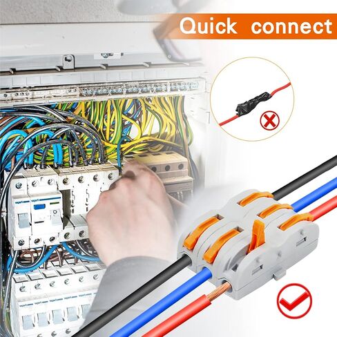 Lever Wire Connectors Compact Wire Conductor Connector SPL-1 Quick Terminal Blocks Assortment Connectors for 28-12 AWG Splicing Into 2/3/4 Way Cable Connectors Soft&Hard Wire Universal (SPL-1(50pcs)) in Saudi Arabia
