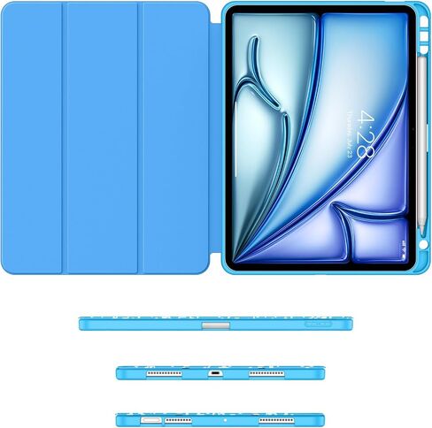 Soke for New iPad Air 11 Inch Case (M2) 2024, iPad Air 5th/4th Generation Case 10.9 Inch(2020-2022) with Pencil Holder, Soft TPU Back Cover & Auto Sleep/Wake, for iPad Air 11"/10.9", Book Black in Saudi Arabia