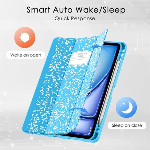 Soke for New iPad Air 11 Inch Case (M2) 2024, iPad Air 5th/4th Generation Case 10.9 Inch(2020-2022) with Pencil Holder, Soft TPU Back Cover & Auto Sleep/Wake, for iPad Air 11"/10.9", Book Black in Saudi Arabia